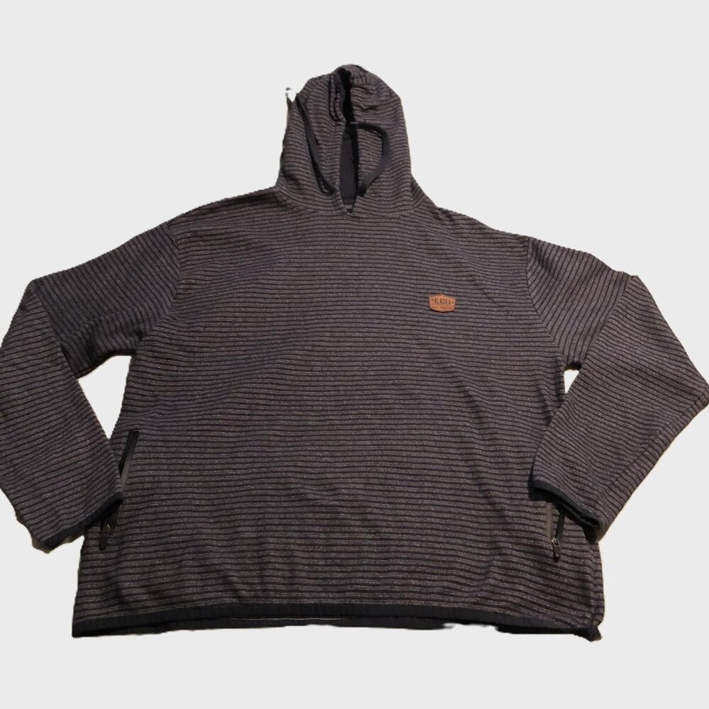 Alaska 1959 The Last Frontier Striped Hoodie Men's 3XL